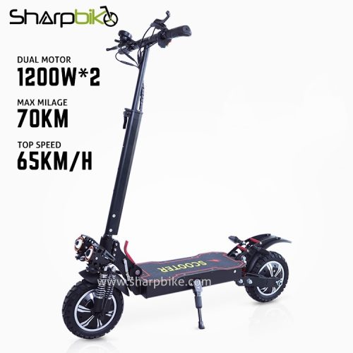 1200w dual motor 10 inch foldable electric kick scooter